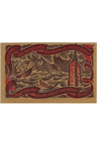 Almanya 50 Pfennig 1921 Notgeld-oldenburg Şehri. Çil.
