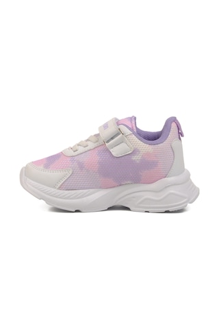 Beyaz Lila Fileli Cırtlı Unisex Çocuk Spor Ayakkabı Ruffon P Beyaz-Lila