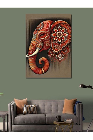 Kanvas Tablo Fil Ve Mandala Deseni 50cmx70cm