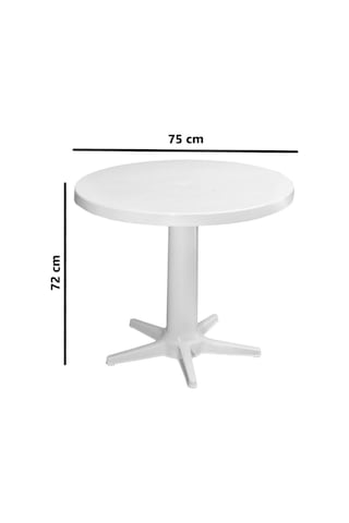 Omnipazar Mt-gf205 Prima Rose Plastik Yuvarlak Bahçe Balkon Masa Ø75 Cm Çok Renkli