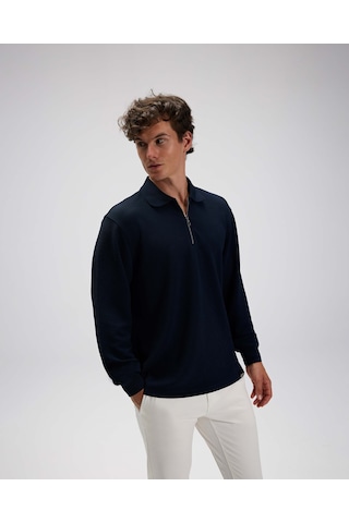 Ellesse Erkek Polo Sweatshirt Em601 Lacivert