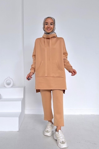 Kahijab Kanguru Cep Scuba Takım - Camel