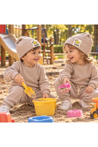 Hukids Unisex Fitilli 3'lü Bebek/çocuk Takımı Antrasit