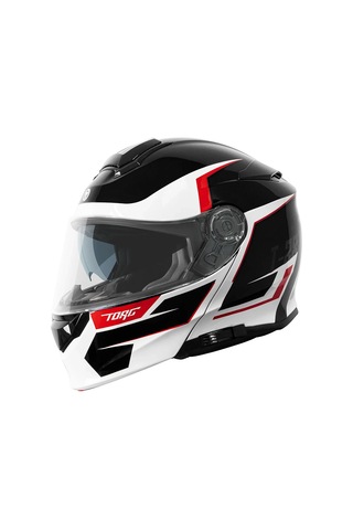 Torc T-28 Vertex Çene Açılır Motosiklet Kaskı Siyah Beyaz Kırmızı Siyah / Beyaz / Kırmızı