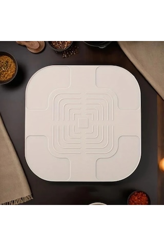 Honeybeeshop Bej 10.8" Kare Silikon Air Fritöz Altlığı Yeniden Kullanılabilir Yapışmaz