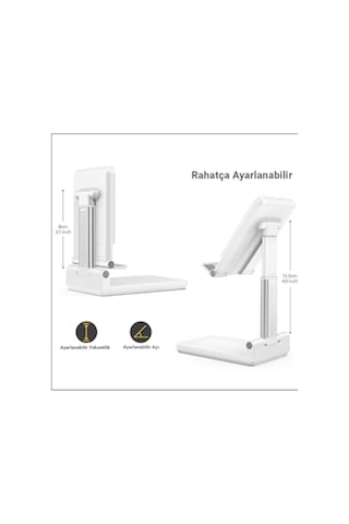 Mühlen T43 Ayarlanabilir Ergonomik Telefon Tablet Standı White