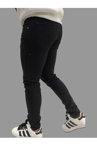 Erkek Dar Paça Düz Newone Siyah Kot Pantolon Siyah