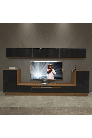 Decoraktiv Trendstyle 9s Slm Tv Ünitesi Tv Sehpası Ceviz - Siyah