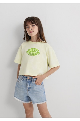 Mavi Loose Baskılı Yeşil Kız Çocuk T-shirt M7610324-90385 Yeşil