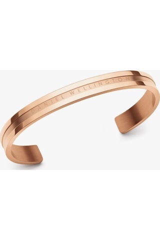 Lunarie Dw Yazı Baskılı Rose Gold Renk Çelik Kelepçe Altın