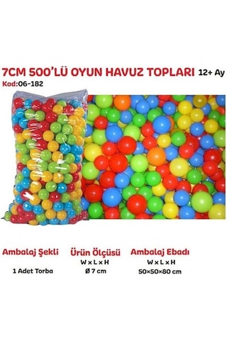 Baby Marine Oyun Havuzu Topları 7 Cm 500 Lü - Şişme Havuz Topu