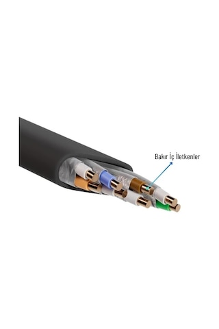 Irenıs 3 Metre Siyah Cat7 Kablo Yassı Ftp Ethernet Network Lan Ağ Kablosu