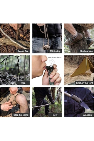 Out-4300 Paracord Hayatta Kalma Bilekliği - Siyah