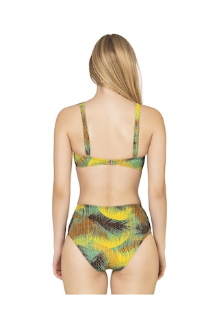 Endeep Kadın Yaprak Desenli Toparlayıcı Yüksek Bel Bikini Takımı Yeşil