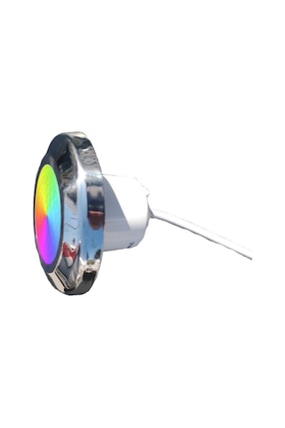Krom Çerçeveli Boruya Geçme Havuz Lambası Rgb 4 Kablolu