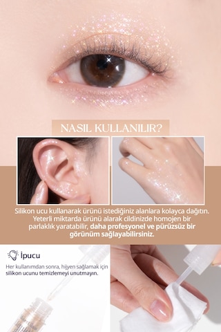 Işıltılı Ve Şeffaf Likit Glitter Clıo Moon Glass Liquid Glitter Sweet Cloud 02 Moon Flare 02