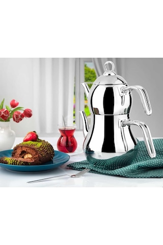 Lines Şahmeran Mega Boy Metal Kulp Çelik Çaydanlık