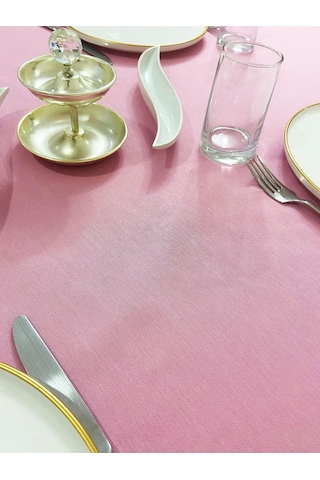 Sıvı Geçirmez Dertsiz Masa Örtüsü Pembe 25 Parça