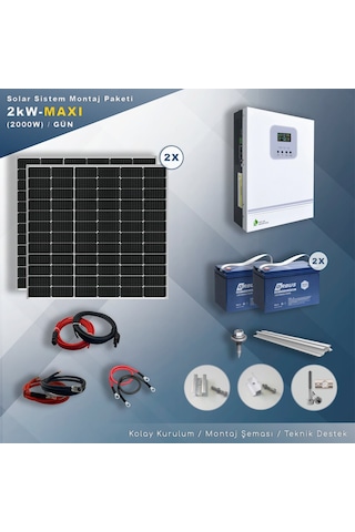 Matech 2 Kw Maxı Solar Paket Sistem 2000w/gün
