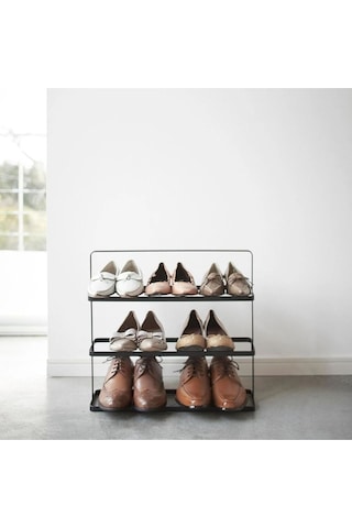 Silme Metal Ayakkabı Rafı Siyah