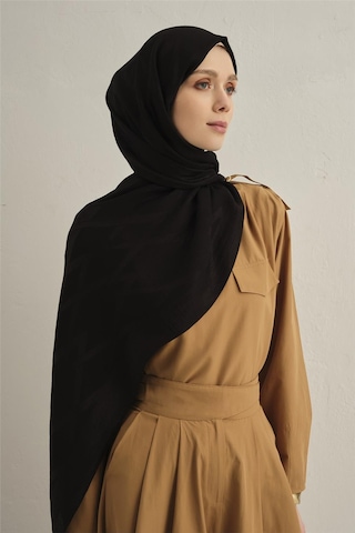 Armine Lyocell Naia Zikzak Desen Şal 1- 01 Siyah