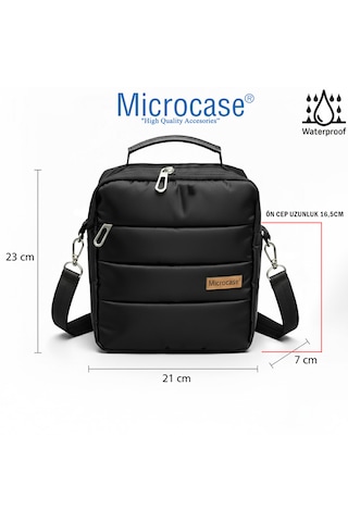 Microcase 2in1 Set Apple Uyumlu MacBook Air 13 İnch M3 2024 İle 14 İnch Çanta + Omuz Askılıklı El Çantası Al5499 Siyah
