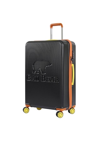 Bad Bear Logo Siyah Büyük Boy Tekerlekli Abs Valiz 95 Lt. - Siyah