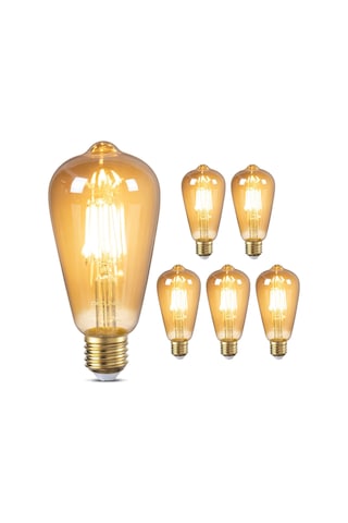 E27 Vintage Ampul, Dekoratif Led Edison Ampul, Sıcak Beyaz Kehribar Cam 2700k, Kısılamaz, Kafe İçin E27 Led Ampul Diğer