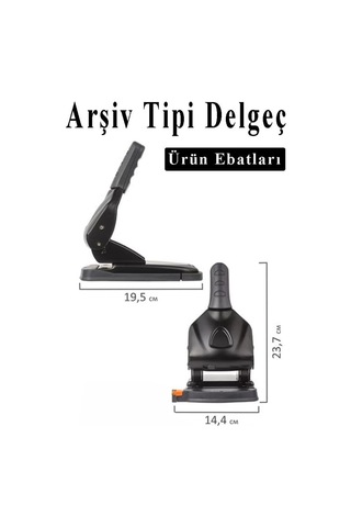 Büyük Delgeç 65 Yaprak Kapasiteli 1 Adet Arşiv Tipi Kollu Delgeç Metal Perfaratör Profesyonel Kağıt Delici Delge Genel
