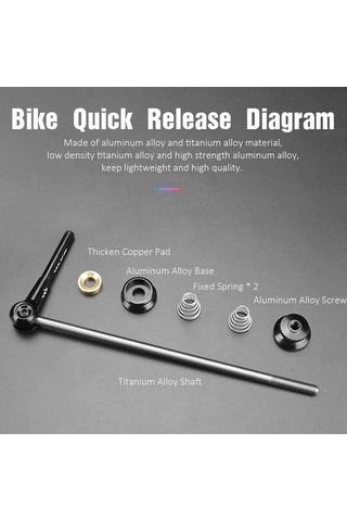 Hombey Hq-01 Titanyum Alaşımlı Bisiklet Hızlı Çıkarma Kolu - Kırmızı Alüminyum Alaşımlı, Ön:19.2cm, Arka:23cm, 53g Çok Renkli