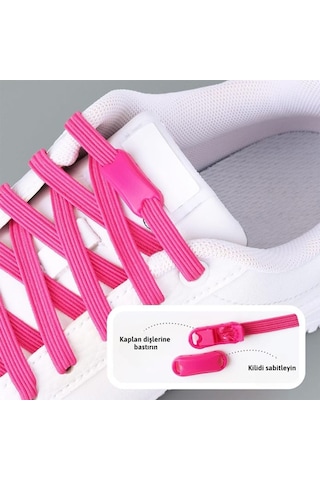 Tak Bırak,klipsli Elastik,yeni Nesil Akıllı Bağcık, Fosfor Pembe Fosforlu Pembe