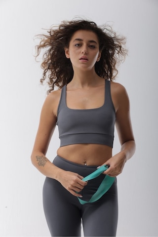 Micro Polyester Gri Toparlayıcı Sporcu Bra Gri