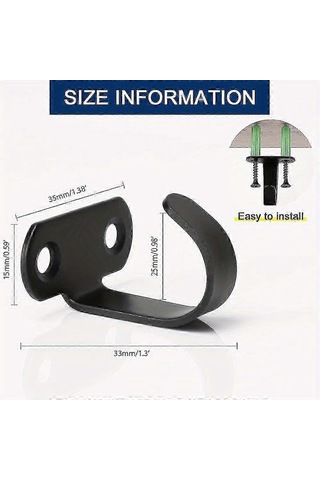 Ganzhoushop 10 Adet Ağır Hizmet Tipi Tavan Kancaları - Paslanmaz Çelik Raf Altı Askıları, Siyah Çok Renkli