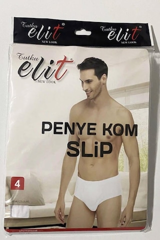 Erkek Penye Slip Külot 1071 - 6 Adet Beyaz