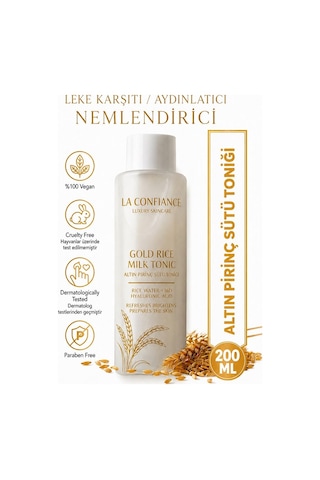 Altın Pirinç Sütü Toniği Aydınlatıcı Nemlendirici 16d Hyaluronik Asit Lekelenme Karşıtı Yüz Cilt Toniği 200 Ml