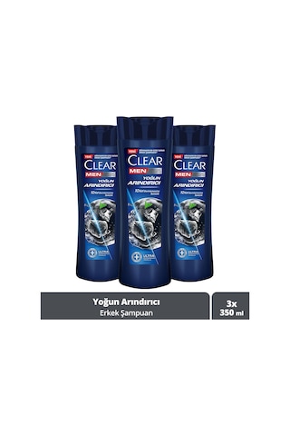 Clear Men Yoğun Arındırıcı Kepeğe Karşı Etkili Şampuan 3 x 350 ML
