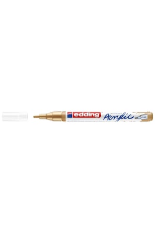 Edding 5300 Akrilik Markör İnce - Altın - 1 Su Geçirmez Akrilik Markör - İnce Yuvarlak Uçlu 1-2 Mm