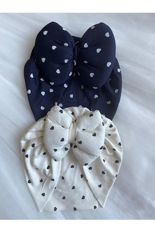 Xmlbayiciniz Masalbaby Kız Bebek Saç Bonesi Seti/yeni Doğan Bebek Hediyelik Laciver Kalpli, Beyaz Kalpli Çok Renkli