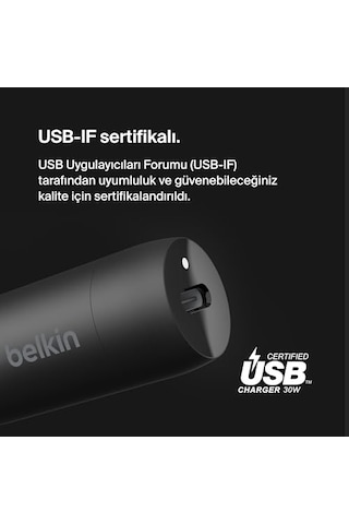 Belkin Boostcharge 30w Hızlı Araç Şarj Cihazı, Usb-c Güç Dağıtım Portlu Kompakt Tasarım, İphone 16, 15, Samsung Galaxy S23, Note, Pixel Vb. İçin Evrensel Uyumluluğa Sahip Usb Araç Şarj Cihazı - Siyah