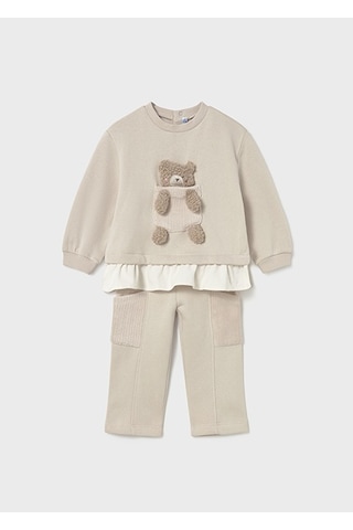 Mayoral Kız Bebek Bej Sweat Pantolon Takım 2843 Bej
