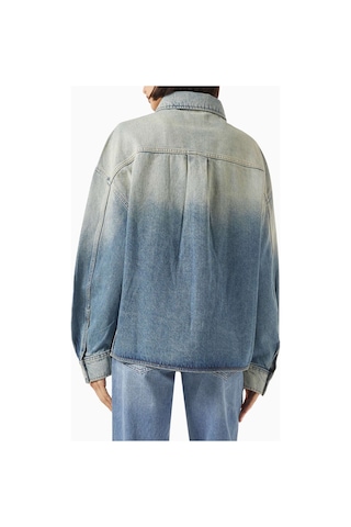 Banana Cici Denim Gömlek Ceket - Mavi - Relaxed Silüet, Klasik Yaka, Uzun Kol, Gradient Yıkama