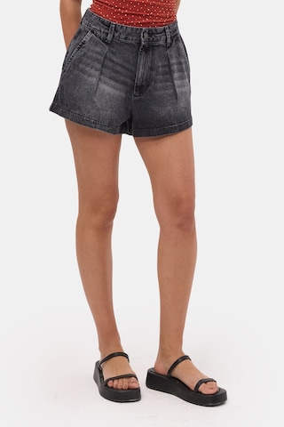 Itsbasic Kadın Koyu Füme 2s6-1 Mini Pileli Denim Şort Çok Renkli