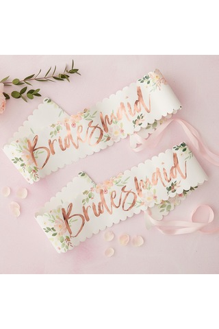 Çiçekli Bridesmaid Kuşakları - 2 Adet Tüm Yaşlar