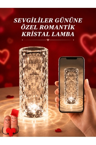 Sevgililer Günü İçin Hediye Kristal Lamba Sevgiliye Hediye Usb Şarjlı Gece Lambası Kopya - Lisinya Çok Renkli