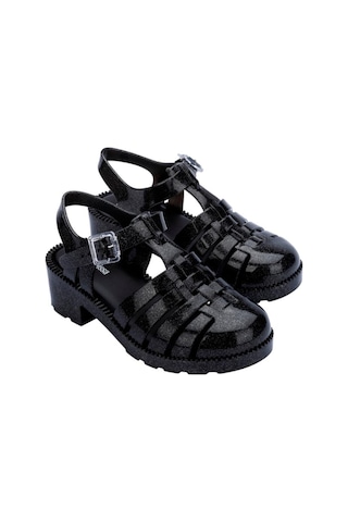 Mini Melissa Kız Çocuk Possession Parıltılı Simli İnci Siyahı Sandalet-14476 Siyah