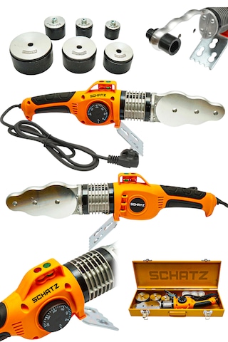 Schatz Profesyonel 1000 Watt Sjs Metal Şanzıman Pprc Pvc Boru Kaynak Makinesi Turuncu