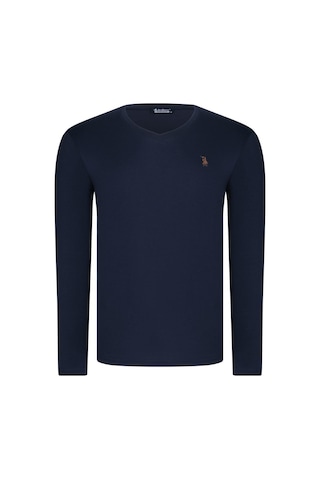 İkili Set T8587 Dewberry V Yaka Erkek Sweatshırt-lacivert-lacivert Lacivert-lacivert