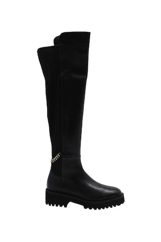 Poletto Hakiki Deri /tekstil Sıyah Çizme Düz 5780 57-835 Siyah