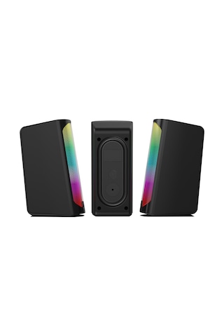 Polosmart Pgs403 Kablolu Rainbow Led Aydınlatmalı Gaming Hoparlör Speaker Siyah
