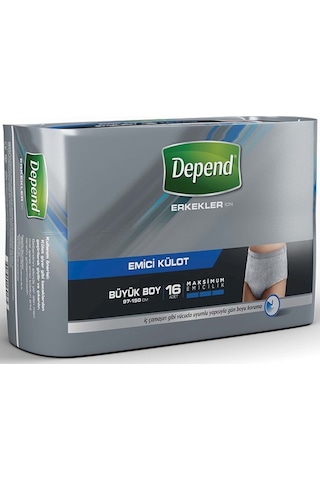 Depend Emici Külot Erkek Hasta Bezi Büyük Boy L 3 x 16'lı